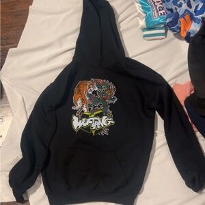 Wu-Tang Black Hoodie with Tiger and Dragon Design